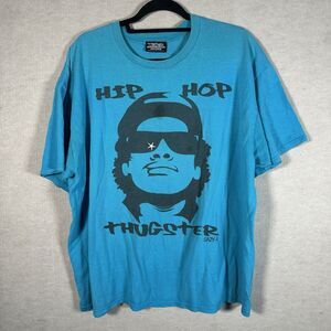 2006 Eazy E Ruthless Records Rap Hip Hop Thugster Turquoise Blue T-Shirt 2XL Y2K